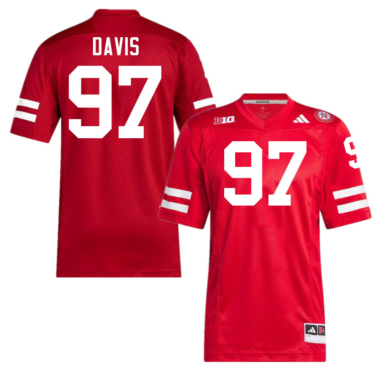 Men #97 Keona Davis Nebraska Cornhuskers College Football Jerseys Stitched Sale-Scarlet